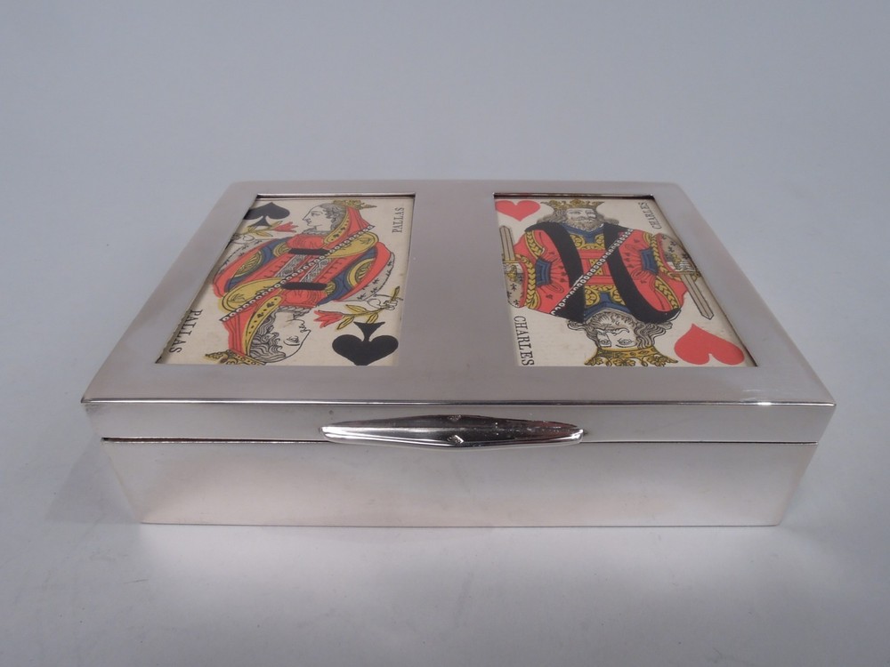 Hermann Bauer Playing Card Box German 835 Silver