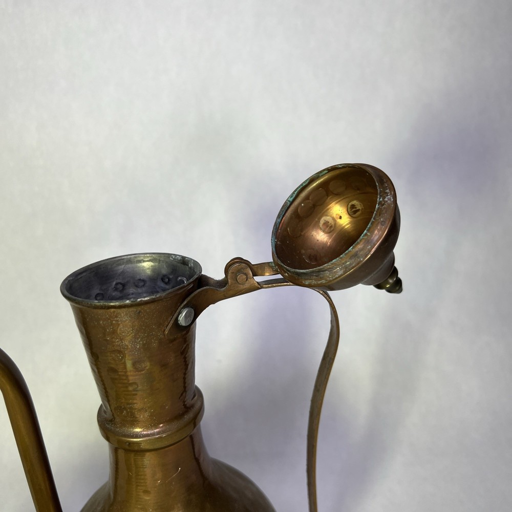 Vintage Middle Eastern Dimpled Brass Tea Pot Pitcher – Handcrafted