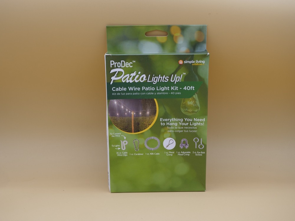Patio Lights Up! Cable Wire Patio Light Kit- 40ft