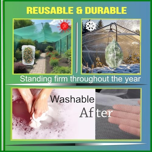 Fruit Tree Netting (Pack)- Easy Install Plant Protection Cover, 4x5 FT 4