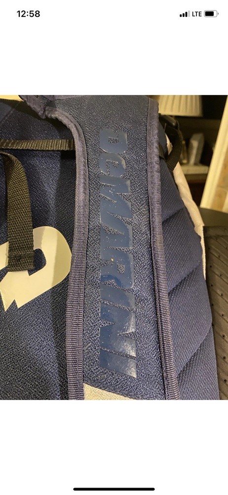 DeMarini Baseball Softball Backpack Bat Compartment Zip Blue White Red