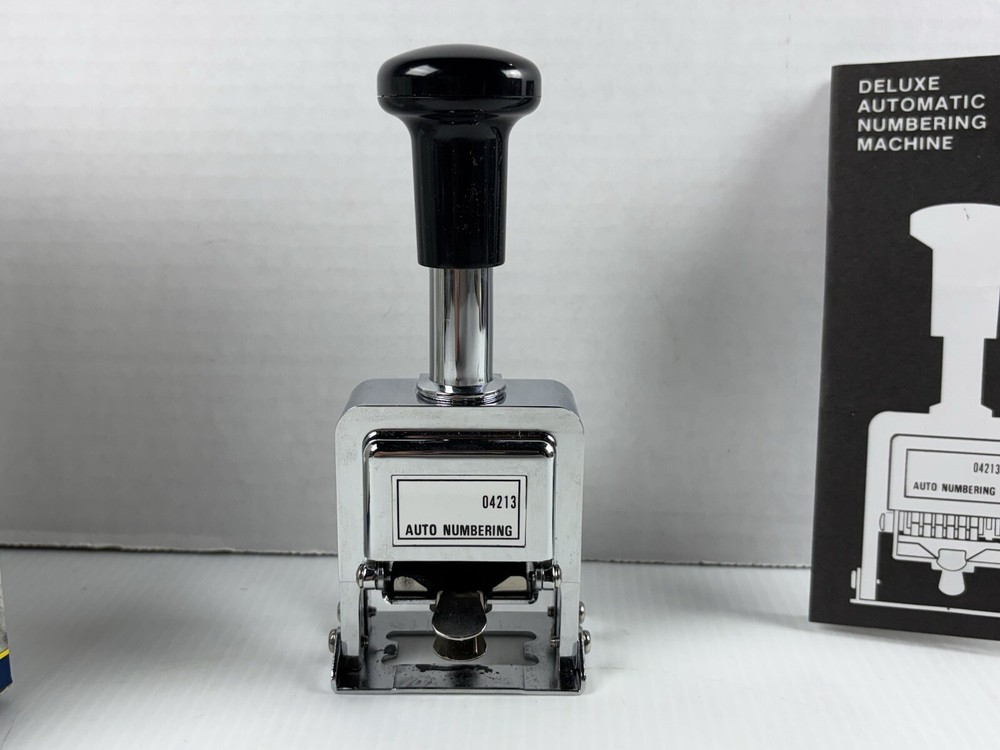 Rogers Automatic Numbering Pro Stamp Machine 04213 Self Inking TESTED 1993 Vtg