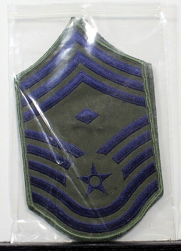 USAF Male Chief Master Sergeant First Sergeant Stripes OD Fatigue Patch Pair