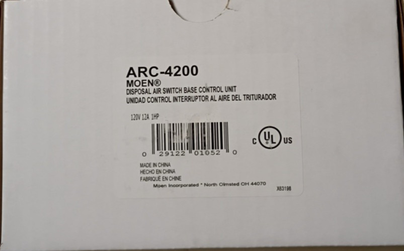 Moen ARC-4200 Garbage Disposal Air Switch Controller Base Single Outlet Only