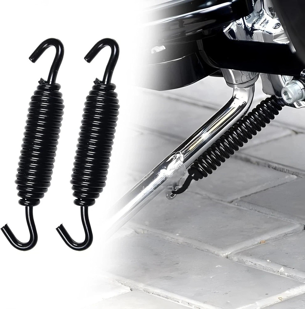 2-Pack black Chrome Kickstand Spring Jiffy Stand spring fits for Harley 2 Pack