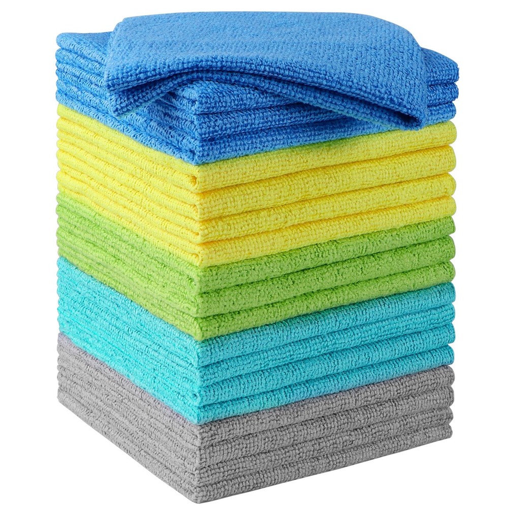 HOMEXCEL Microfiber Cleaning Cloths, 20 Pack 11.5 x Inch, Multicolor