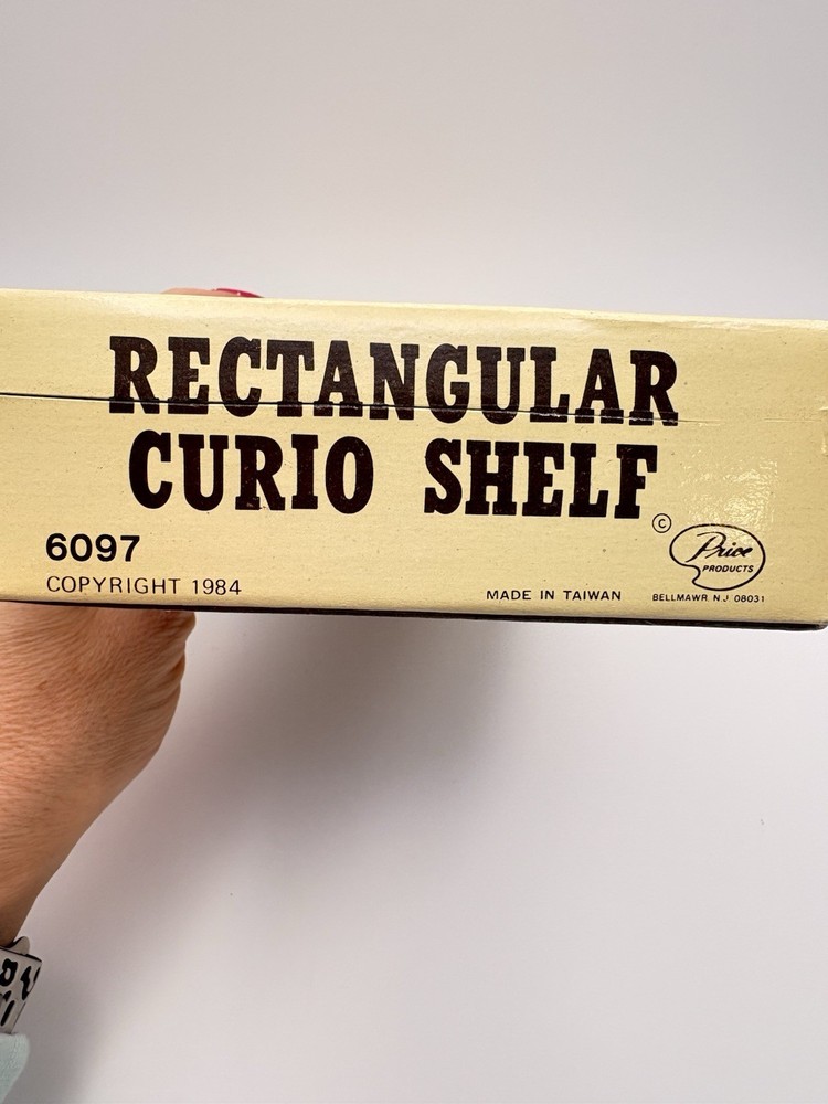 1984 IN BOX Vintage Rectangular Wooden Curio Shelf 9.75” Length