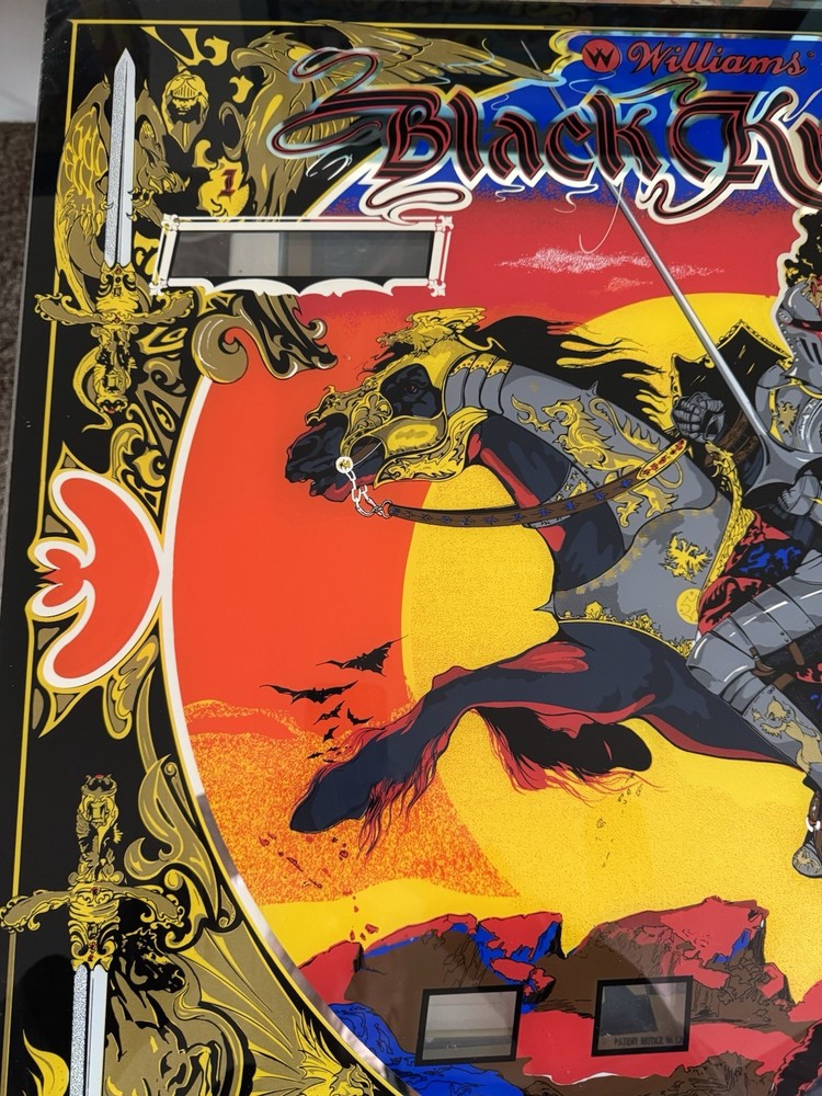 Williams Black Knight Pinball Machine Original Backglass