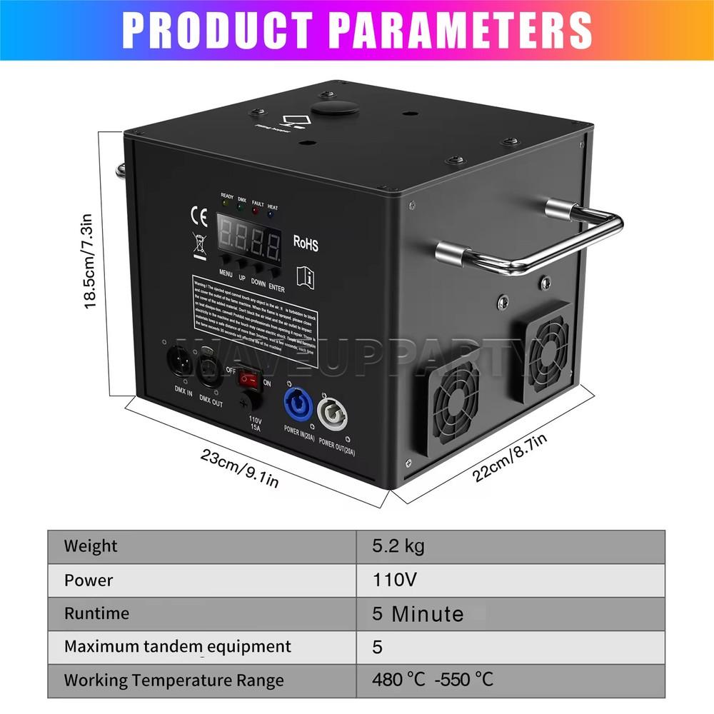 PAIDUN 750W Waterfall Cold Spark Machine DMX Remote Control Firework Show Effect
