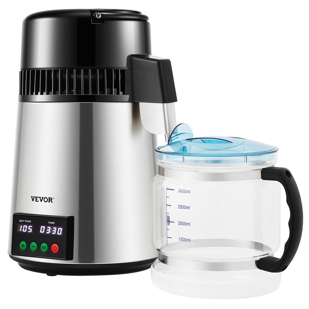 VEVOR 4L Water Distiller 1L/H Distilled Water Filter Maker Timing & Temp Display