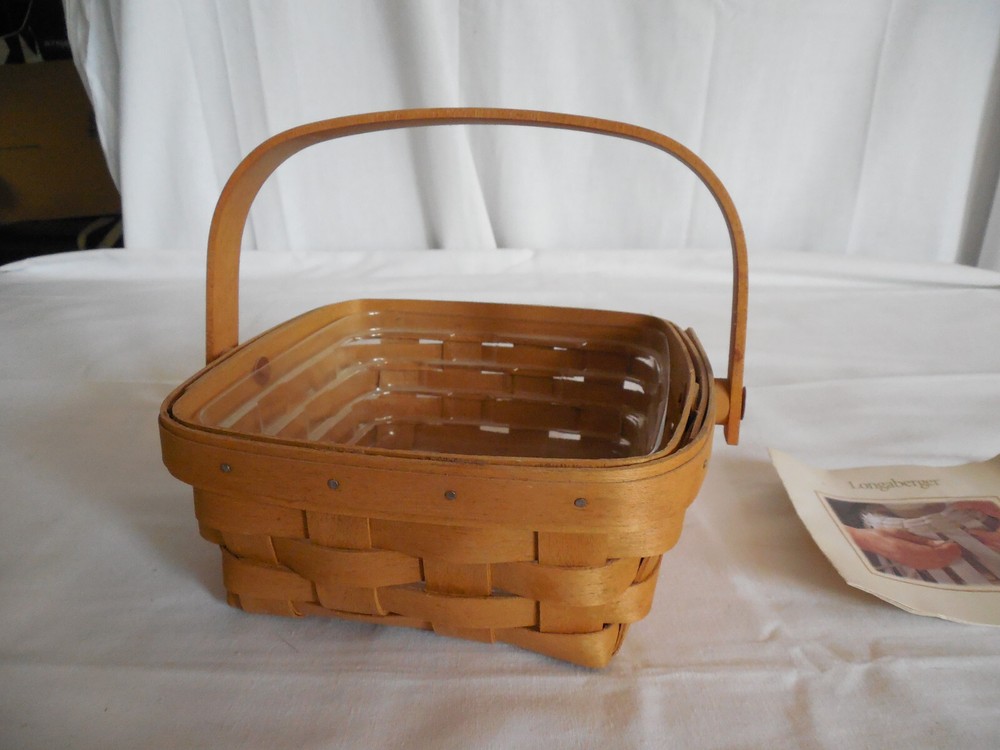 Nice  Longaberger basket  w/protector 2003 signed
