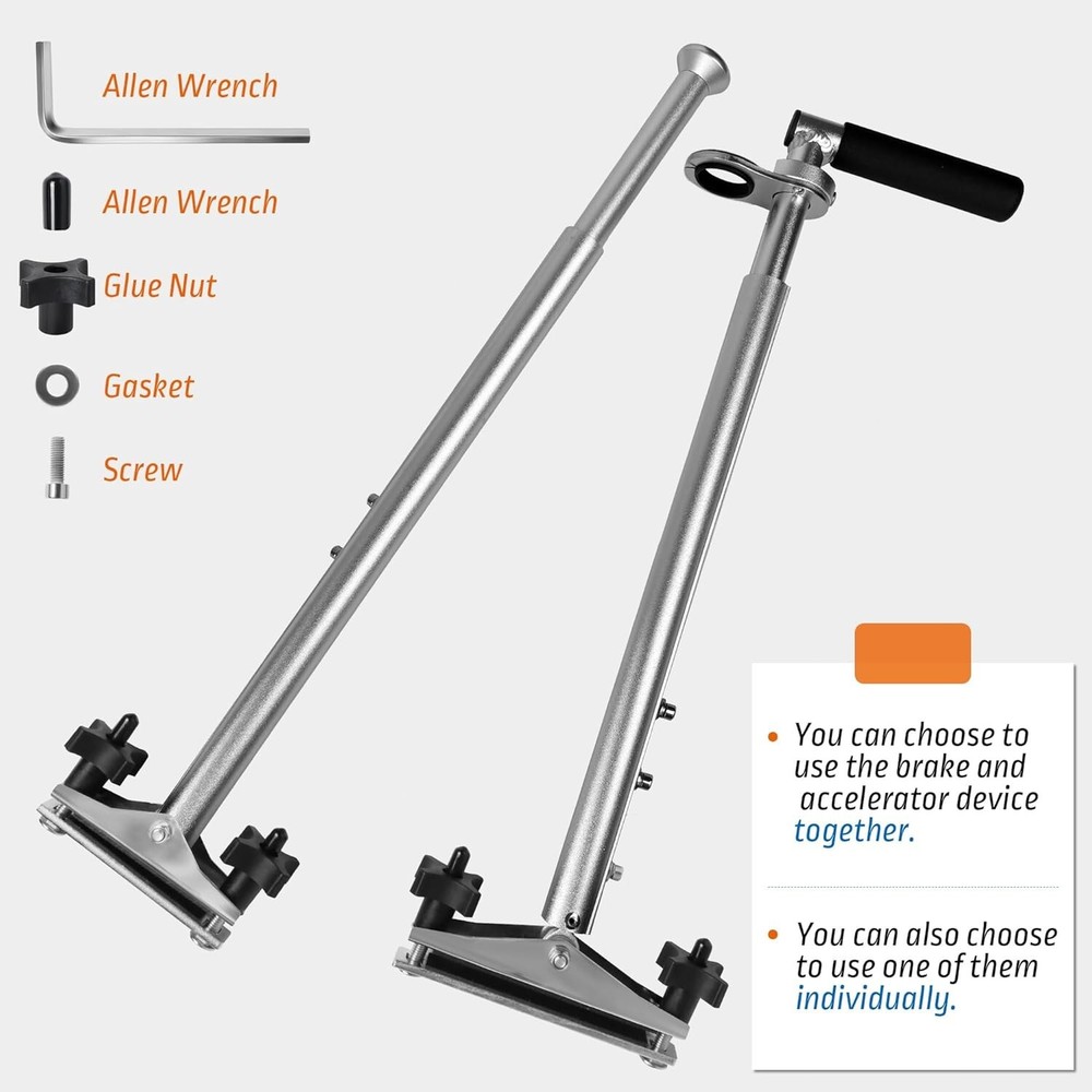 Handicap Driving Hand Controls for Disabled Drivers,Length Adjustable,Silver