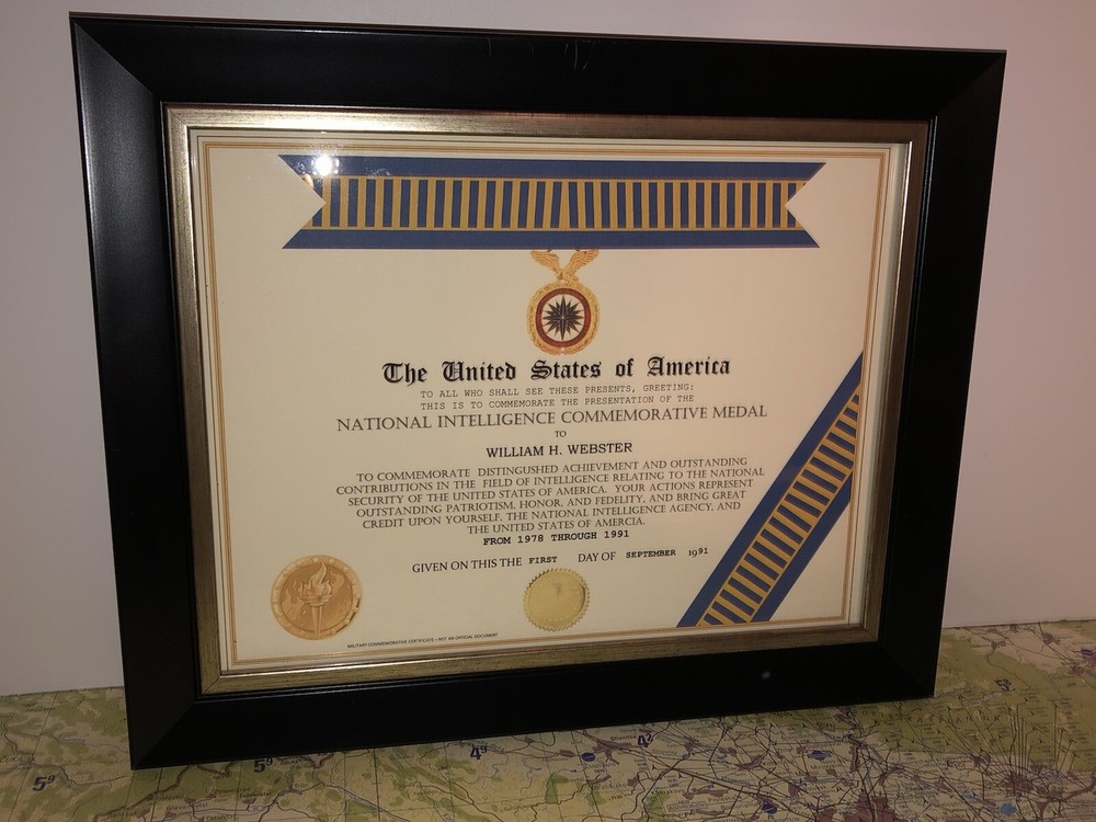 NSA - NATIONAL INTELLIGENCE COMMEMORATIVE MEDAL CERTIFICATE Type-1