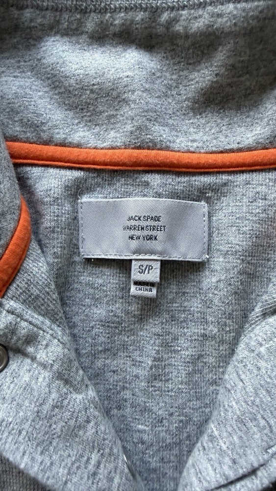 Jack Spade Light Gray Quarter Snap Pullover Sweater Size Small