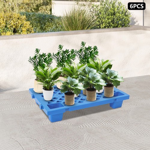 6-Piece Interlocking Plastic Pallets for Efficient Storage in Warehouses
