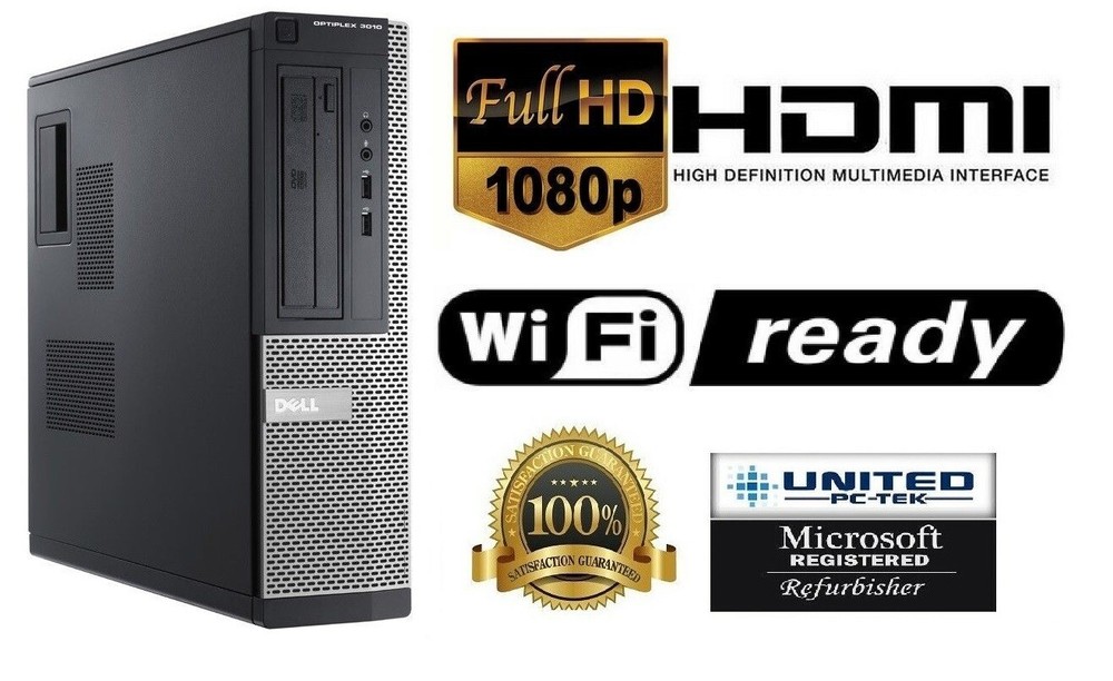 Dell OptiPlex Windows 7 Pro Core i5 Quad  Core PC Desktop WiFi 32 BIT