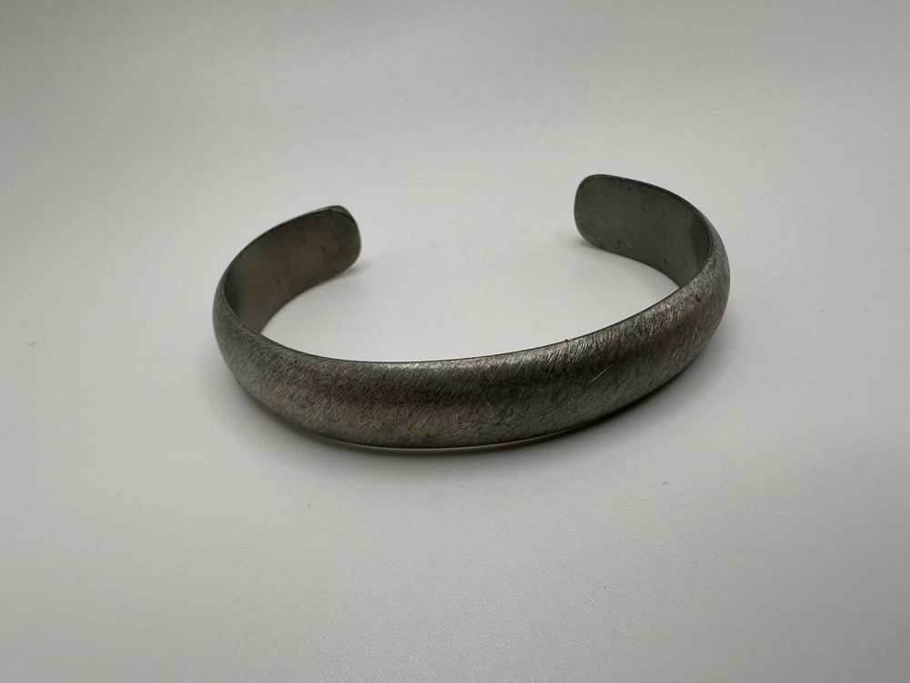 Vintage 1.2 cm Brushed Pewter Cuff Adjustable BrB3