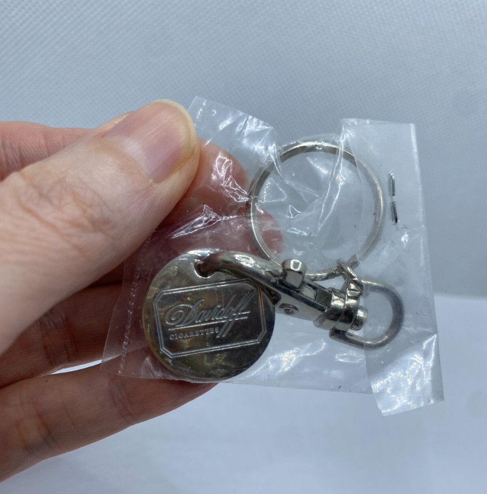 Davidoff Cigarettes Keychain Clip - Silver Tone - New In Package