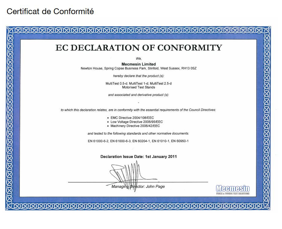 MECMESIN MuliTest 2.5-d Motorized digital test bench