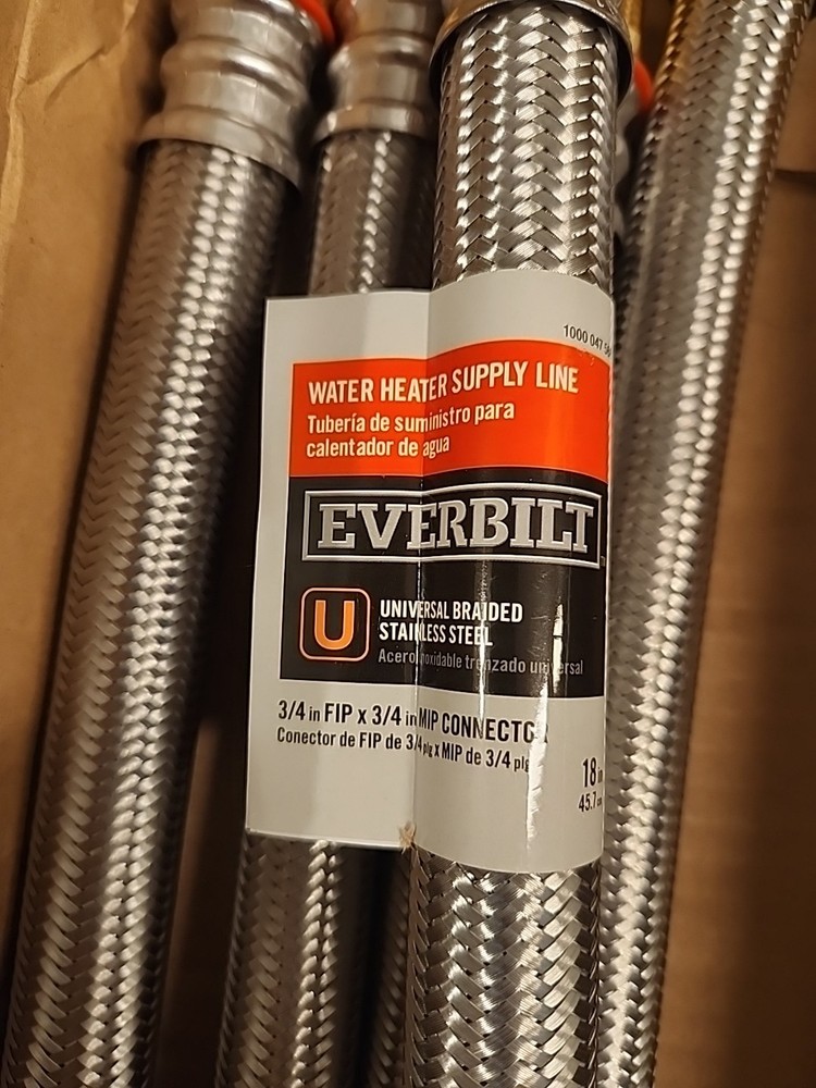 Lot Of 5 Everbilt 1000047-568 Water Heater Supply Line 3/4" Fip X 3/4" Mip X 18