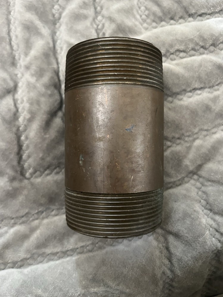 Brass Nipple 2" NPT Schedule 40 x 4" Long, Thread Both Ends