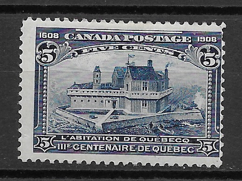 CANADA , 1908 , CHAMPLAIN'S HOME , 5c STAMP , PERF , M/H , CV$75