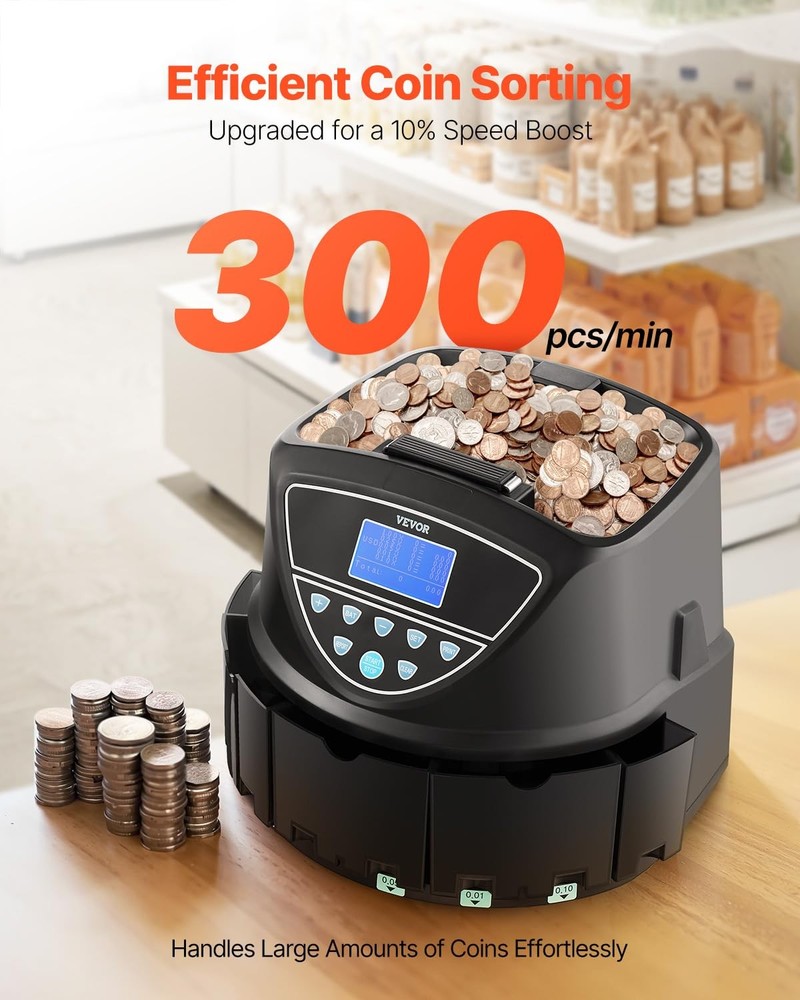 High Speed Coin Sorter With Large Capacity Efficient Easy Operation 2000 Coins