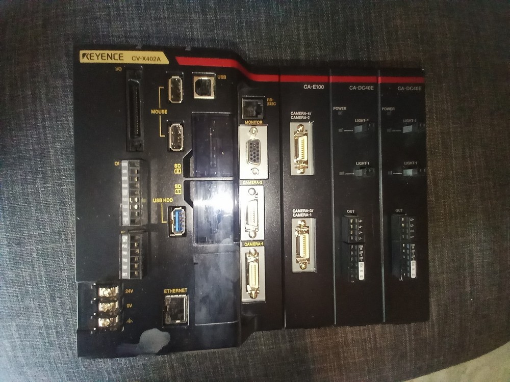 KEYENCE CV-X402A Pixel Vision Controller w/CA-E100 And Two CA-DC40E  Units
