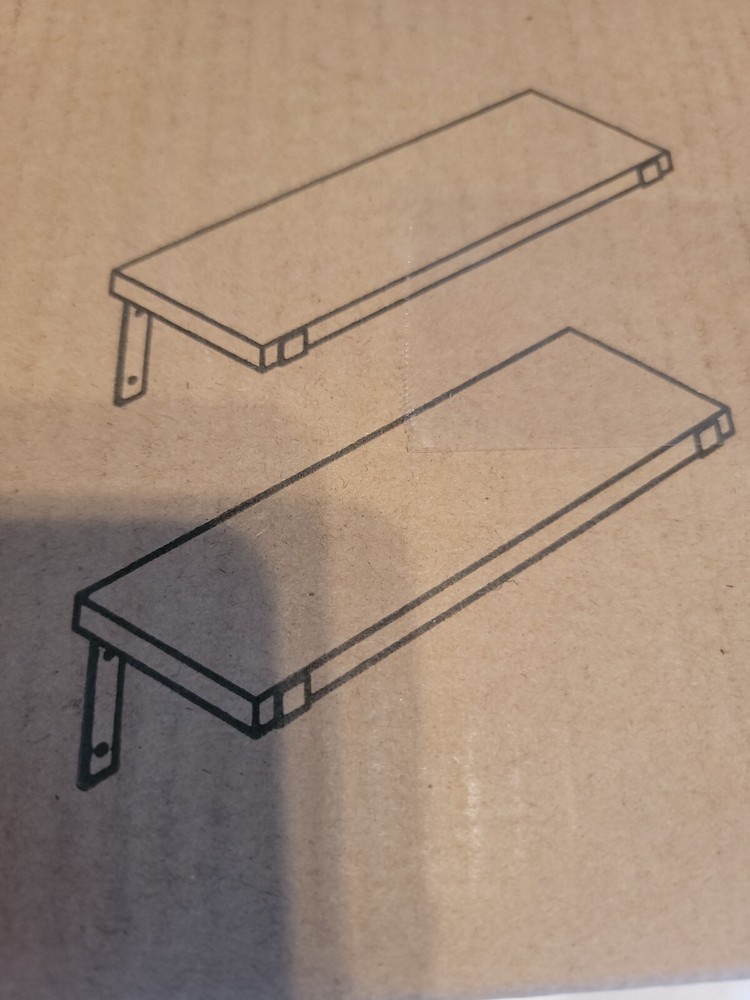 Wall Shelves Rustic Grey 2 Pack