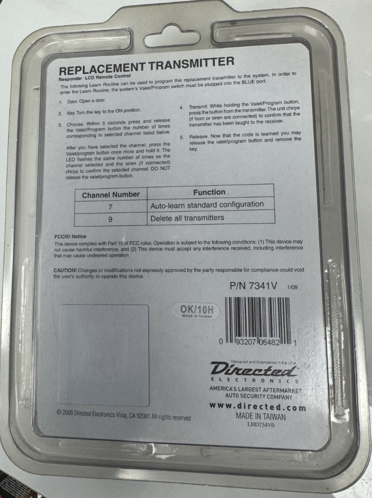 NEW VIPER Replacement Remote Control Transmitter - 7341V - OPEN BOX