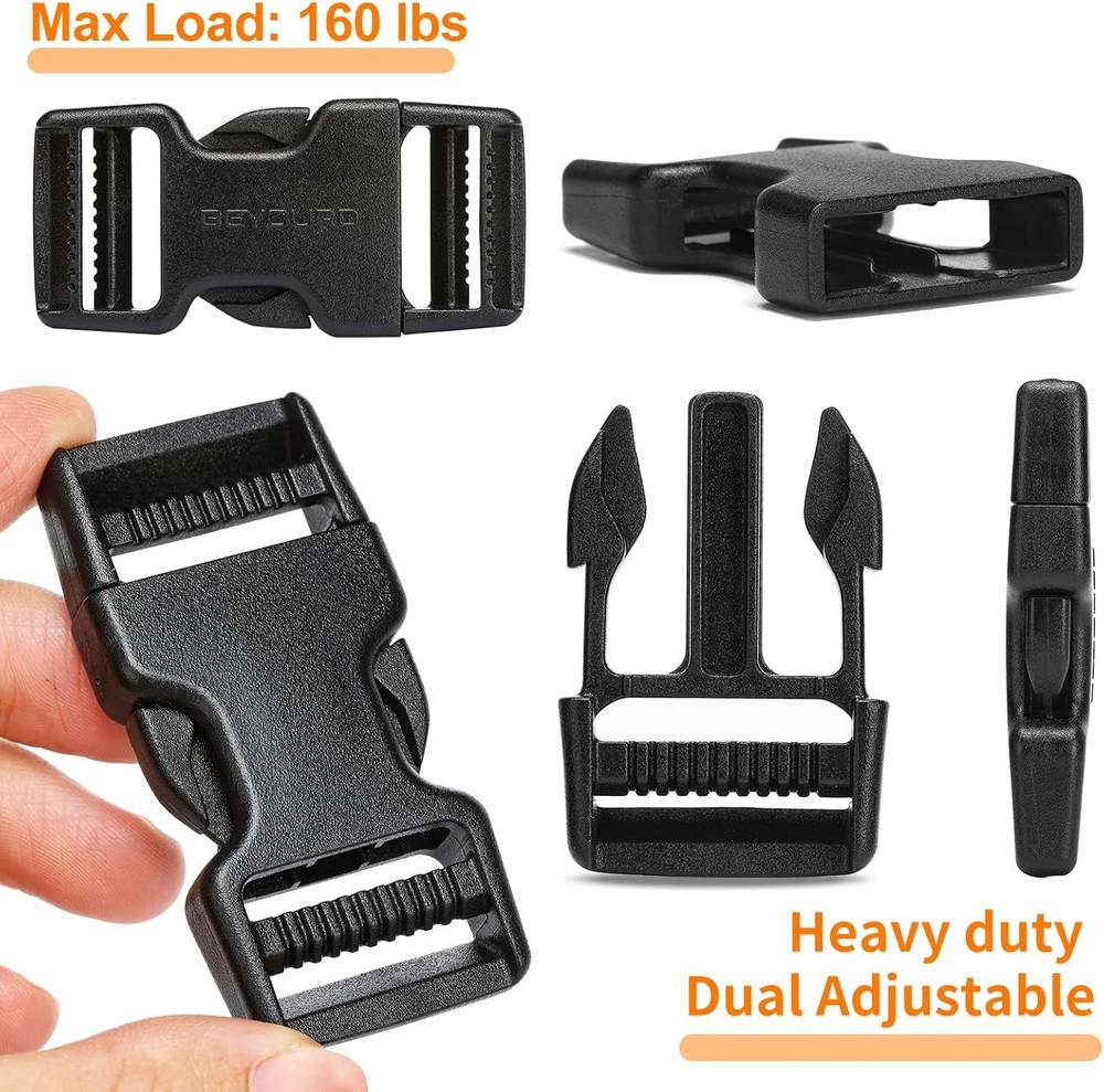 Heavy Duty Nylon Webbing Strap and Buckle Set for DIY Projects