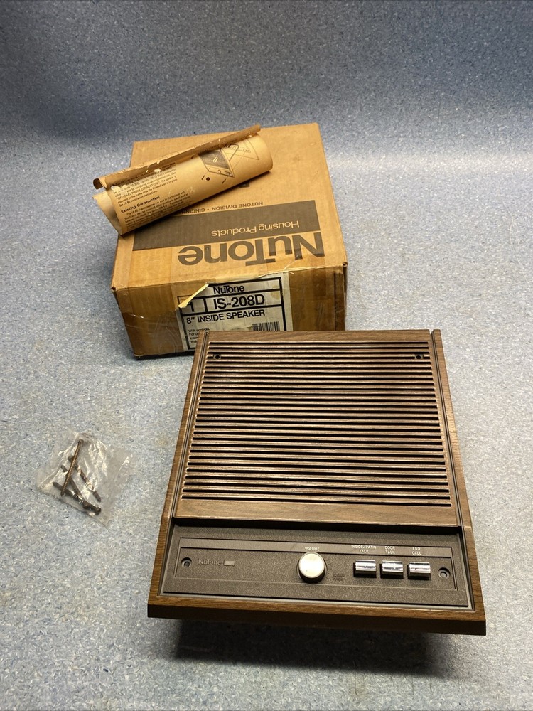 Vintage NuTone IS-208D 8-in Inside Speaker With Controls Walnut
