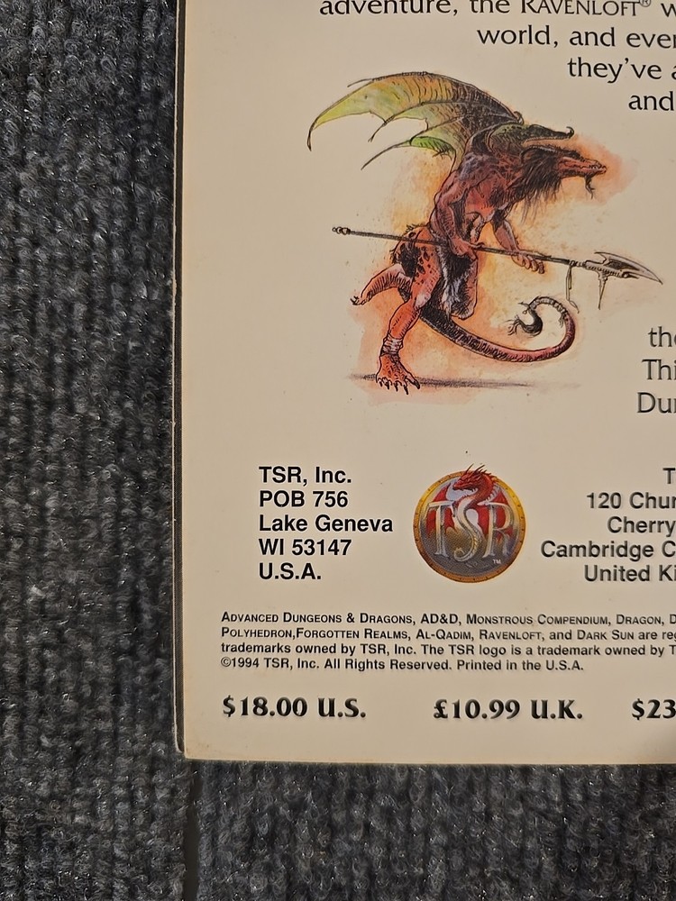 Advanced Dungeons & Dragons Monstrous Compendium Annual Volume One 1994