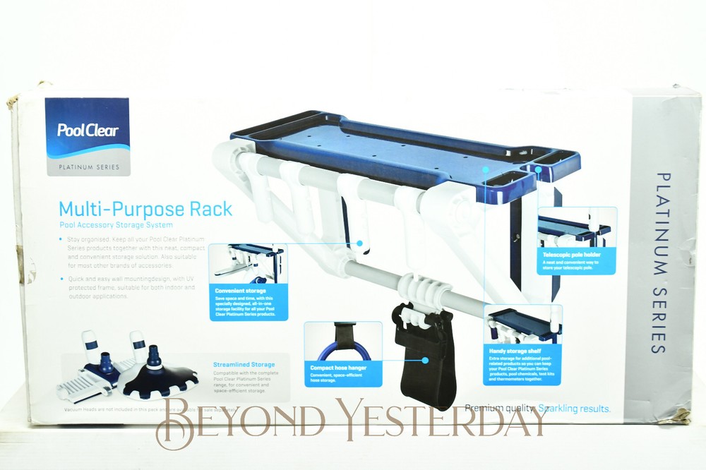 NEW: POOL CLEAR PLATINUM SERIES MULTI-PURPOSE ACCESSORY STORAGE RACK -POOL & SPA