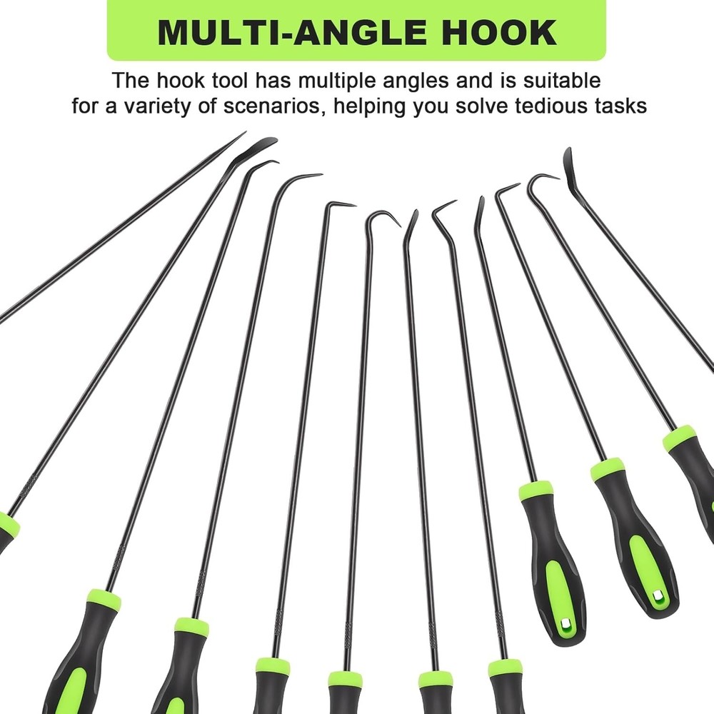 12PCS Automotive Hook and Pick Tool Set,Long & Mini Precision Puller Remover Too