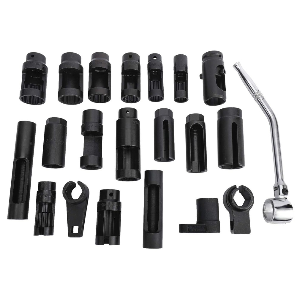 21 Piece O2 Sensor Socket Set Universal Oxygen Sensor Removal Install Tools Set