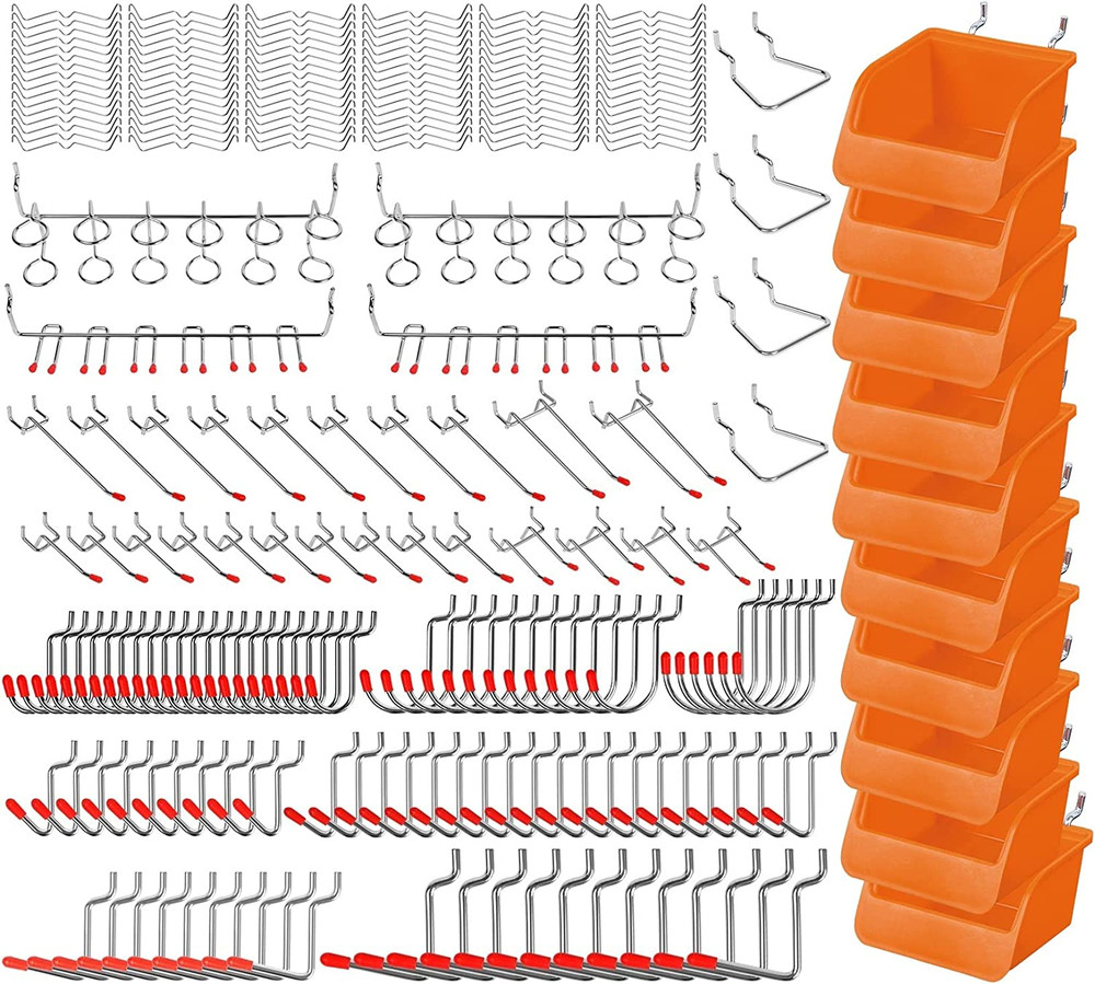 HORUSDY 238-Piece Pegboard Hooks Assortment, Pegboard Accessories with Pegboard