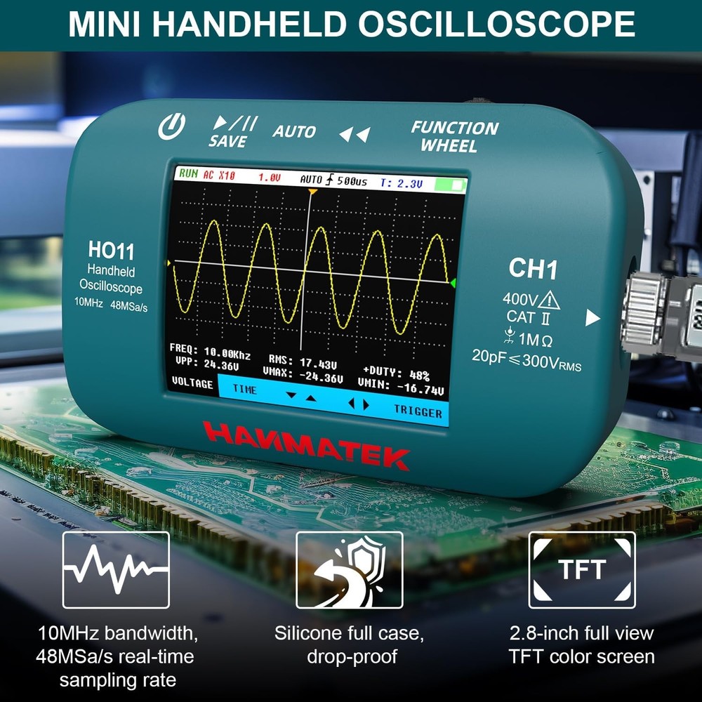 HO11 Handheld Digital Oscilloscope 10MHz Bandwidth 48MSa/s High-Precision