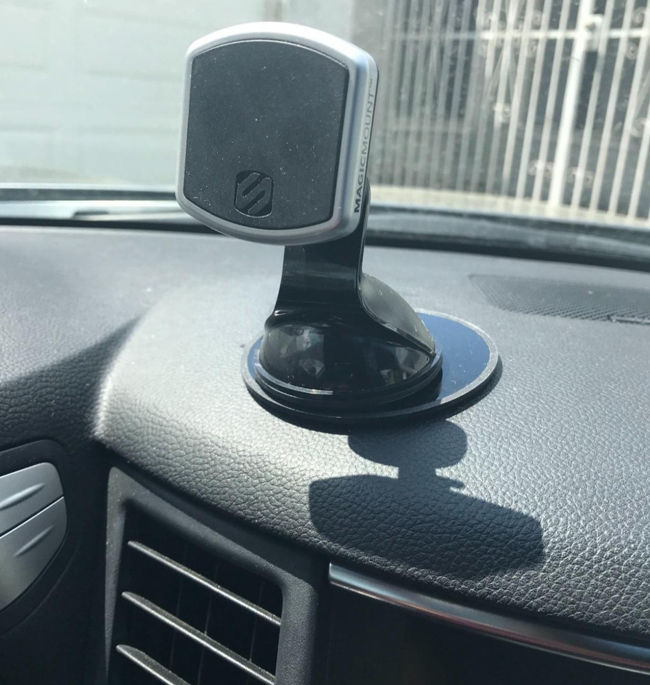 Scosche MagicMount Pro Magnetic Phone Mount with Suction Cup 1 Pack Black Silver