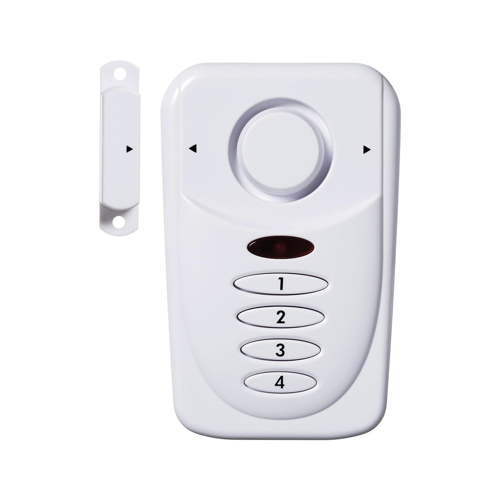 Sabre Elite Wireless Door Alarm with Exit/Entry Delay Mode, Home Mode & White
