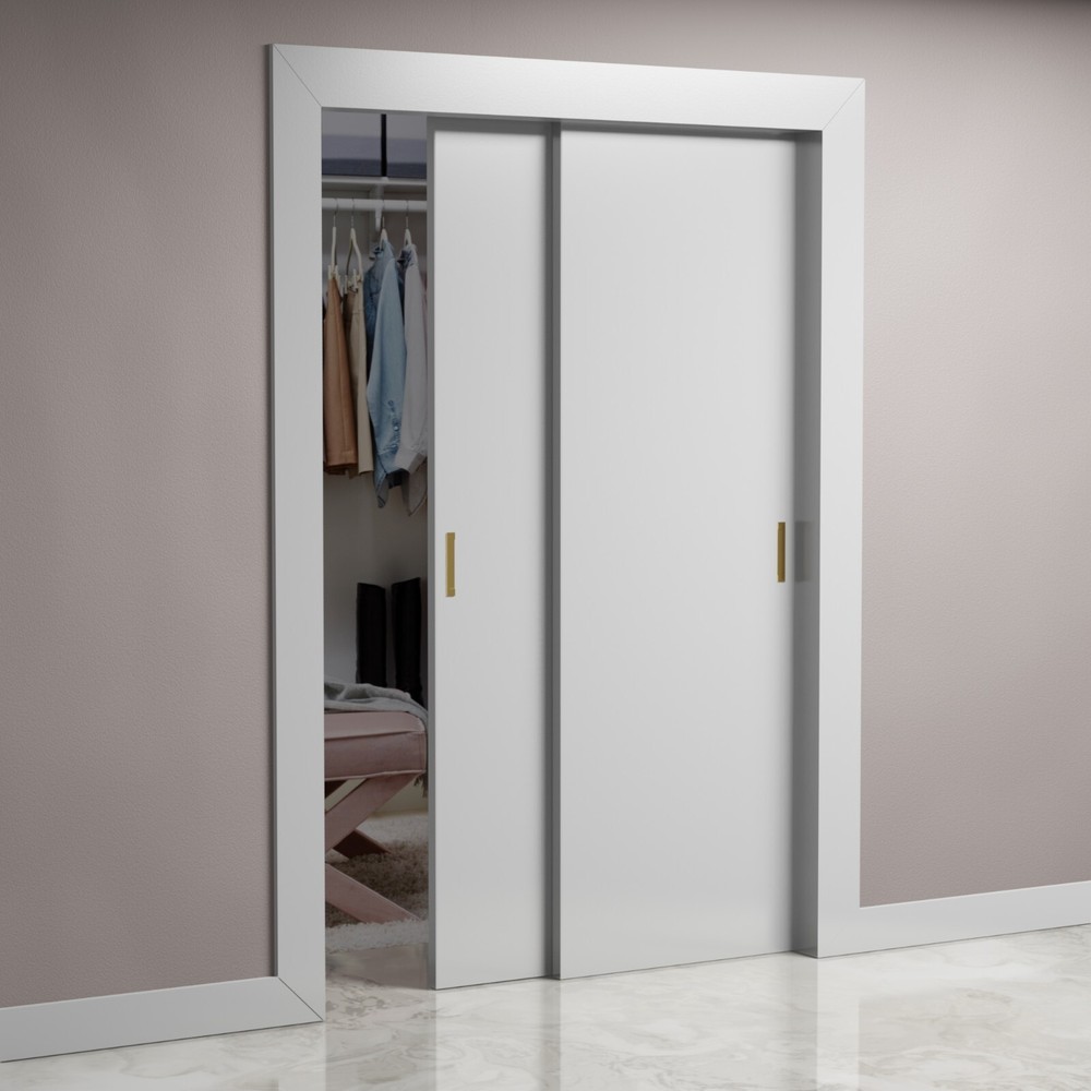 2 Finger Pull Flush Self-Stick on Handle Bypass Sliding pocket Doors Adhesive