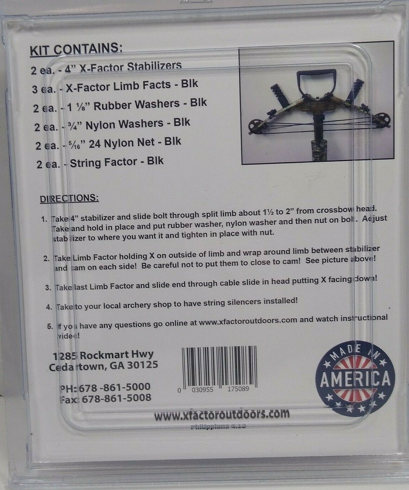 New X Factor Supreme Split Limb Crossbow Dampening System X-Factor Silencer Bow