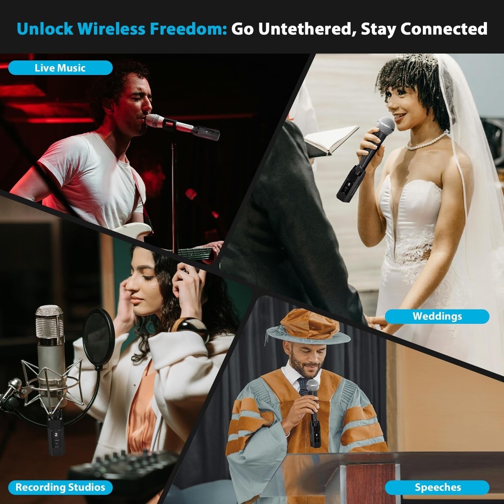 Phenyx Pro Plug-on XLR Wireless Transmitter Receiver System, Wired-to-Wireles...