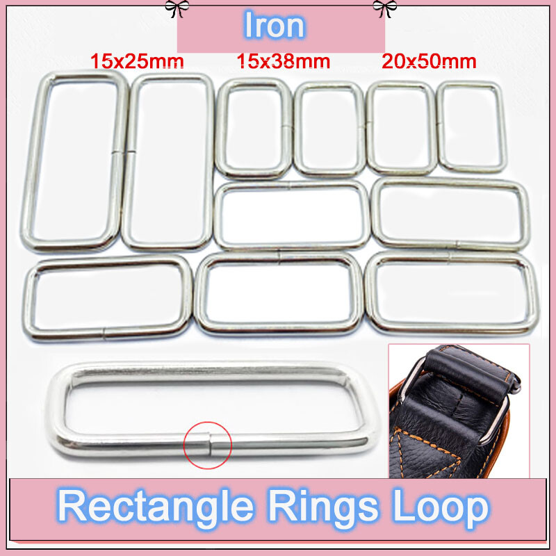 Iron Rectangular Open Ring Bags Belt Strap Dog Leash Buckle Leather Crafts DIY