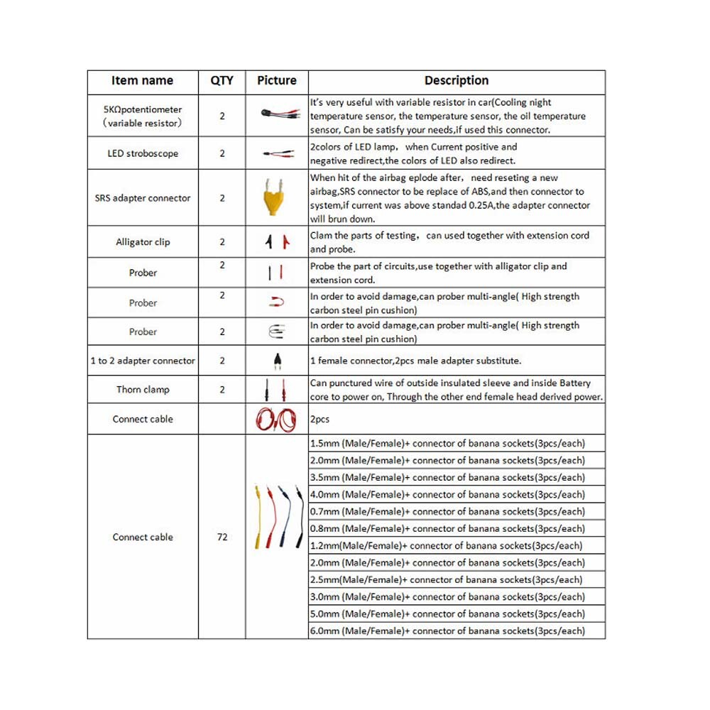 MST-08 Multi-Function Lead Circuit Test Cables Wire for Car Circuit Diagnostic