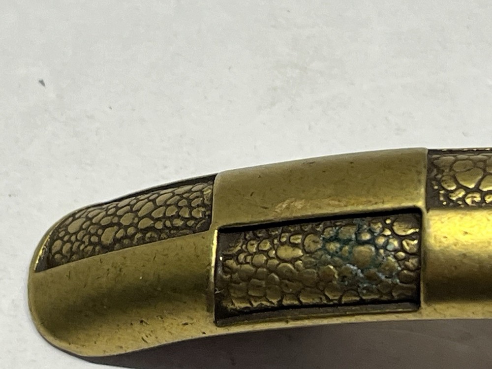 Vintage NOS KBC Heavy Brass Textured Fixed Drawer Pull