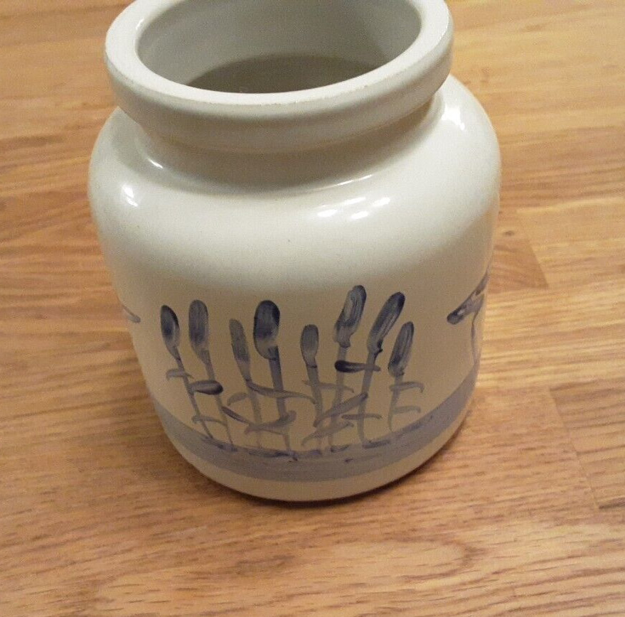 Hand Painted Pot With Stork pictures