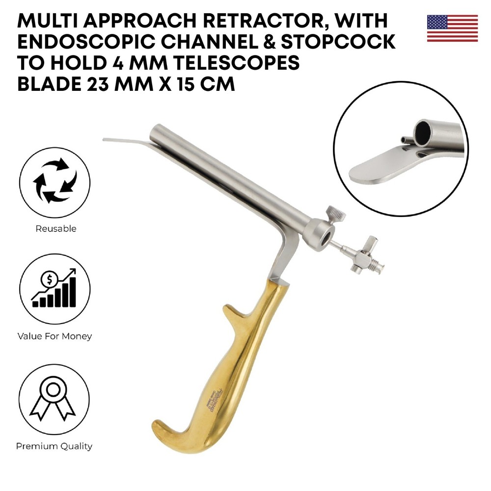 Multi Approach Retractor with Endoscopic Channel & Stopcock Plastic Surgery Tool
