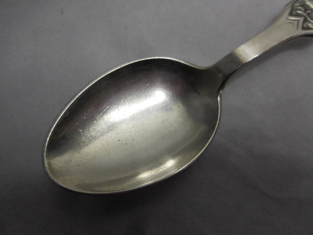 DAVID ANDERSEN NORWAY 830S STANDARD SILVER SPOON 5 7/8" WITH BEAR, FOX, & RABBIT