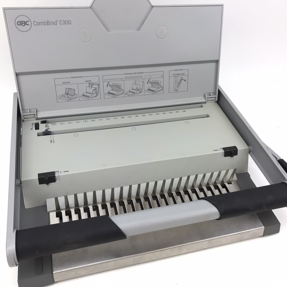 GBC Combbind C300 Binding Machine Used *Missing Bottom Tray*